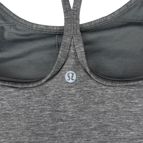 LULULEMON Power Y Tank Heathered Slate Size 6 - Picture 6 of 9